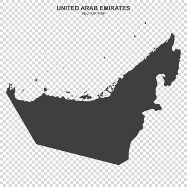 Birleşik Arap Emirlikleri 'nin siyasi haritası şeffaf arkaplanda izole edildi