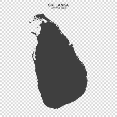 Sri Lanka 'nın siyasi haritası şeffaf arkaplanda izole edildi