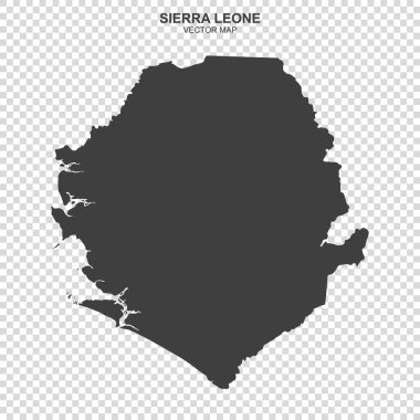 Sierra Leone 'nin siyasi haritası şeffaf arkaplanda izole edildi