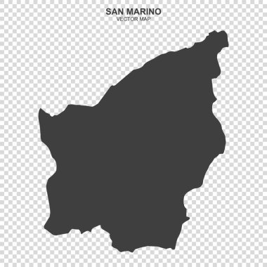 San Marino 'nun siyasi haritası şeffaf bir arkaplanda izole edilmiş