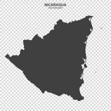 Nikaragua 'nın siyasi haritası şeffaf arkaplanda izole edildi