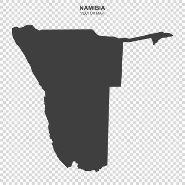 Namibya 'nın siyasi haritası şeffaf arkaplanda izole edildi