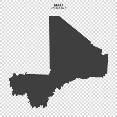 Mali 'nin siyasi haritası şeffaf arkaplanda izole edildi