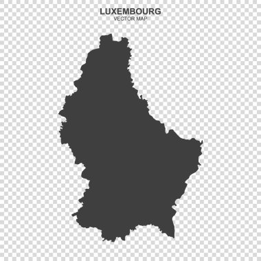 Lüksemburg 'un siyasi haritası şeffaf arkaplanda izole edildi