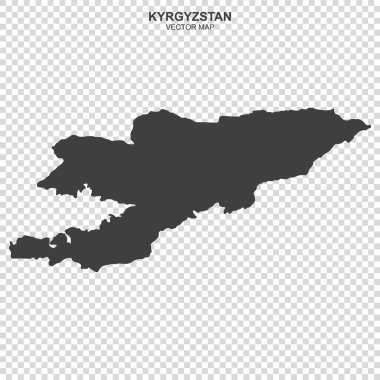 Kırzistan 'ın siyasi haritası beyaz arkaplanda izole edildi