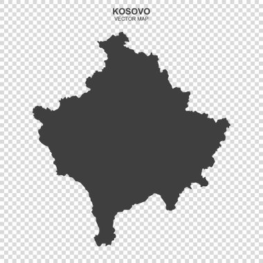 Kosova 'nın siyasi haritası şeffaf arkaplanda izole