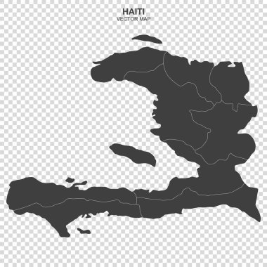 Haiti haritası şeffaf arkaplanda izole edildi