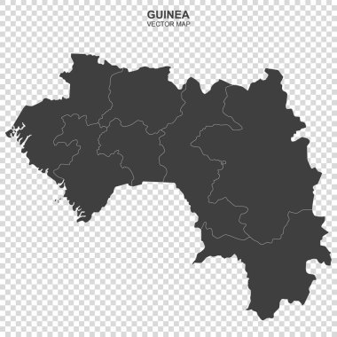 Gine 'nin vektör haritası şeffaf arkaplanda izole edildi