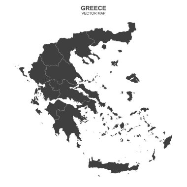 Yunanistan 'ın şeffaf arkaplan üzerindeki vektör haritası