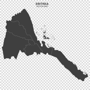 Şeffaf arkaplanda Eritre 'nin vektör haritası
