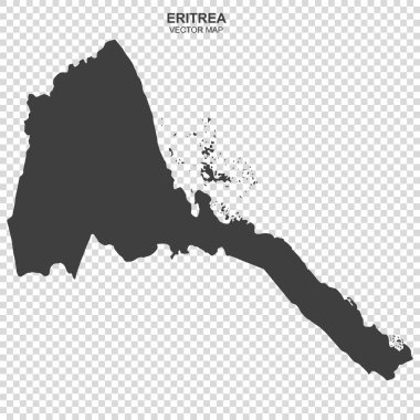 Şeffaf arkaplanda Eritre 'nin vektör haritası