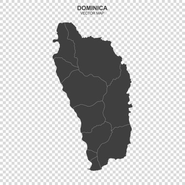 Dominica haritası şeffaf arkaplanda izole edildi