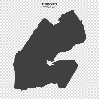 Şeffaf arkaplan üzerindeki Cibuti 'nin vektör siyasi haritası
