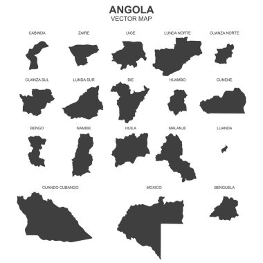 Beyaz arkaplanda Angola haritası