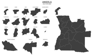 Beyaz arkaplanda Angola haritası