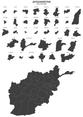 Beyaz arka planda Afganistan haritası