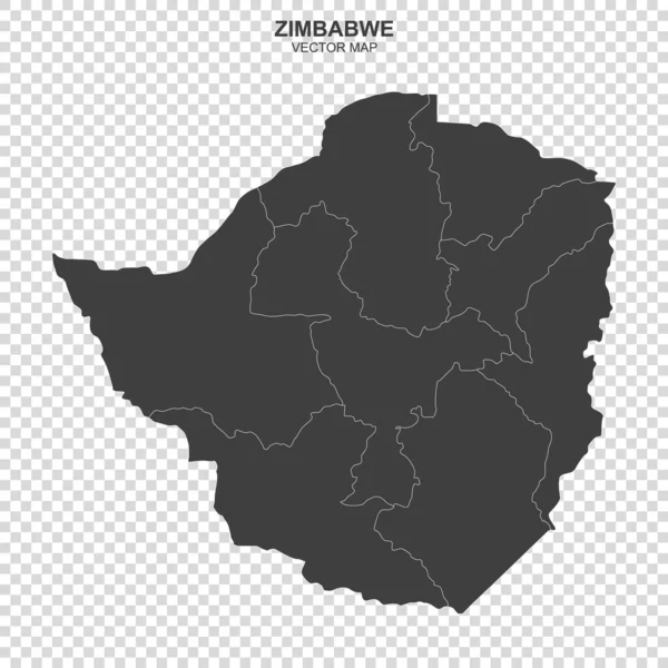 Mapa Vetorial Zimbabué Isolado Sobre Fundo Transparente — Vetor de Stock