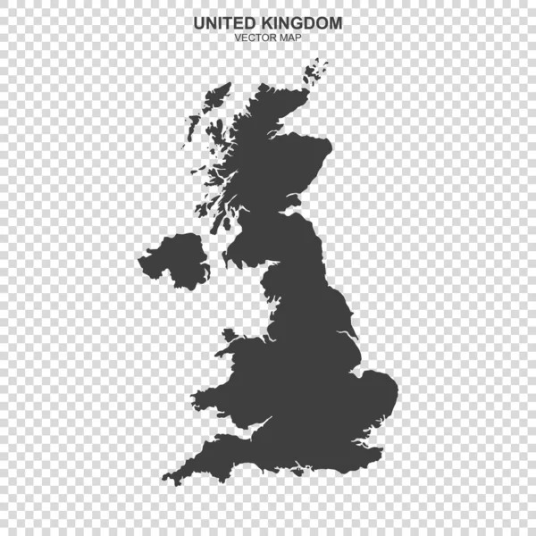 透明性のある背景で孤立したイギリスの政治地図 — ストックベクタ