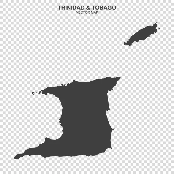 Mapa Político Trinidad Tobago Isolado Fundo Transparente — Vetor de Stock