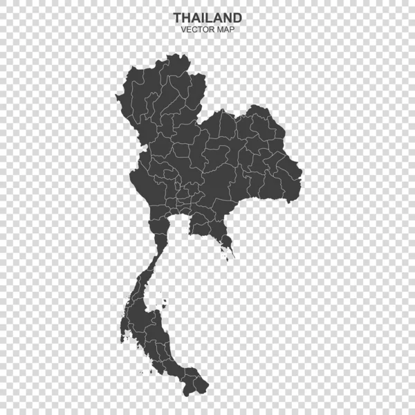 Politisk Karta Över Thailand Isolerad Transparent Bakgrund — Stock vektor