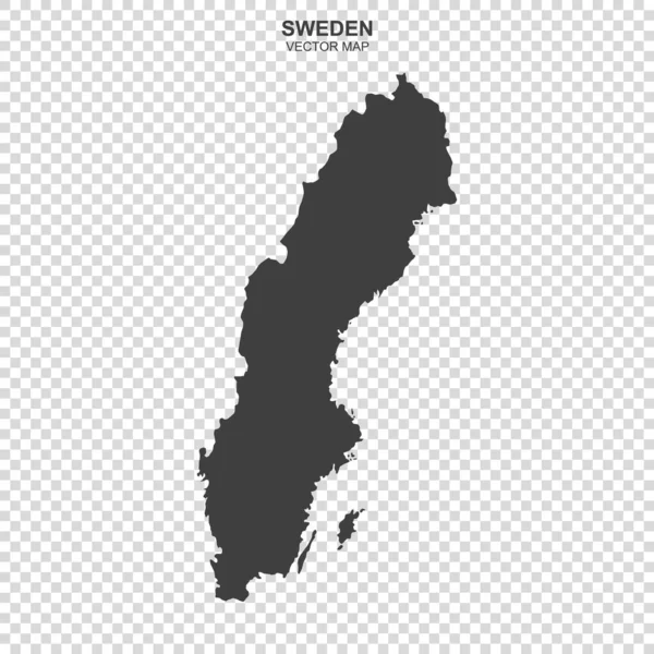 Political Map Sweden Isolated Transparent Background — Stock Vector