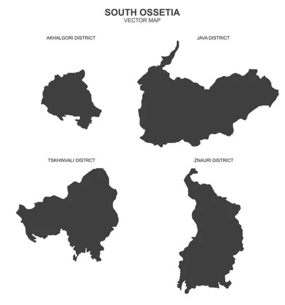 Vektorkarte Von Südossetien Auf Weißem Hintergrund — Stockvektor