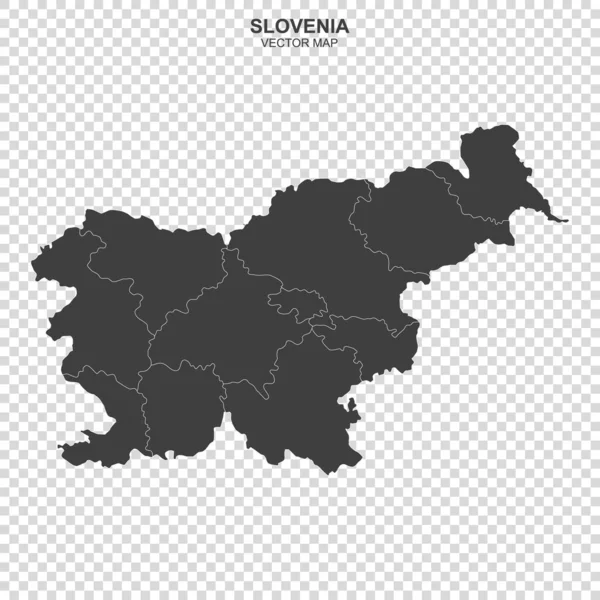 Politisk Karta Över Slovenien Isolerad Mot Öppen Bakgrund — Stock vektor