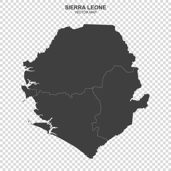 Sierra Leone 'nin siyasi haritası şeffaf arkaplanda izole edildi