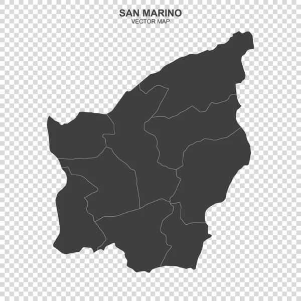 Mappa Politica San Marino Isolata Sfondo Trasparente — Vettoriale Stock