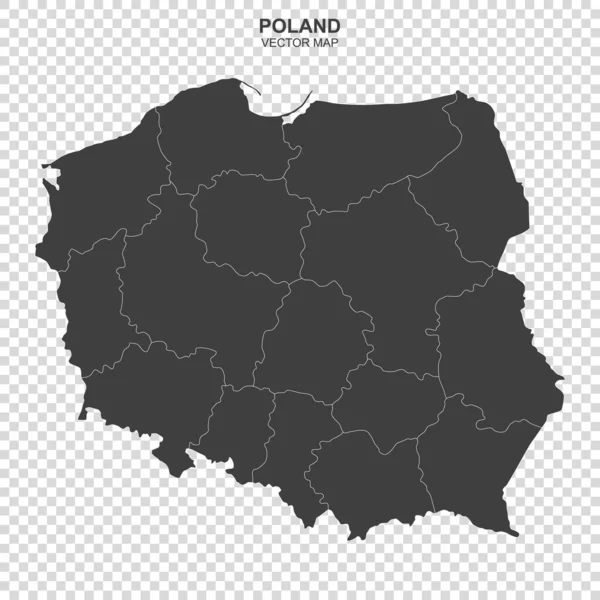 Vektorkarte Von Polen Auf Transparentem Hintergrund — Stockvektor