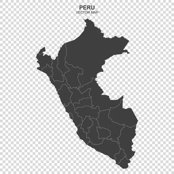 Mapa Político Perú Aislado Sobre Fondo Transparente — Vector de stock