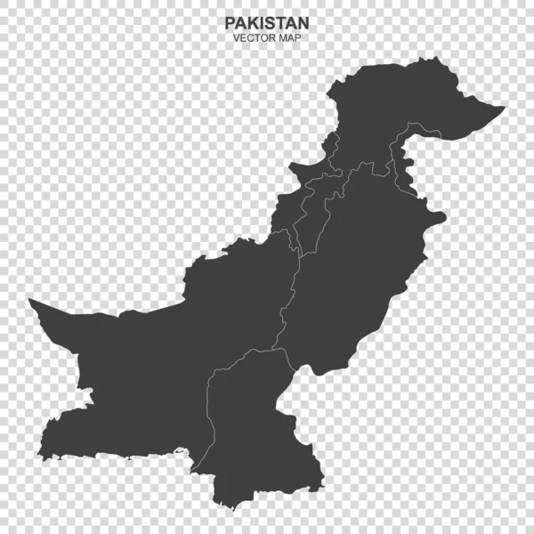 Политическая Карта Пакистана Изолирована Прозрачном Фоне — стоковый вектор