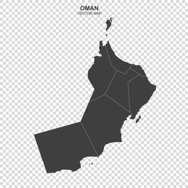 Politische Landkarte Des Oman Isoliert Auf Transparentem Hintergrund — Stockvektor