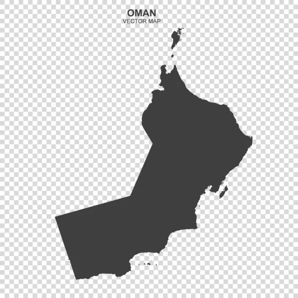 Politische Landkarte Des Oman Isoliert Auf Transparentem Hintergrund — Stockvektor