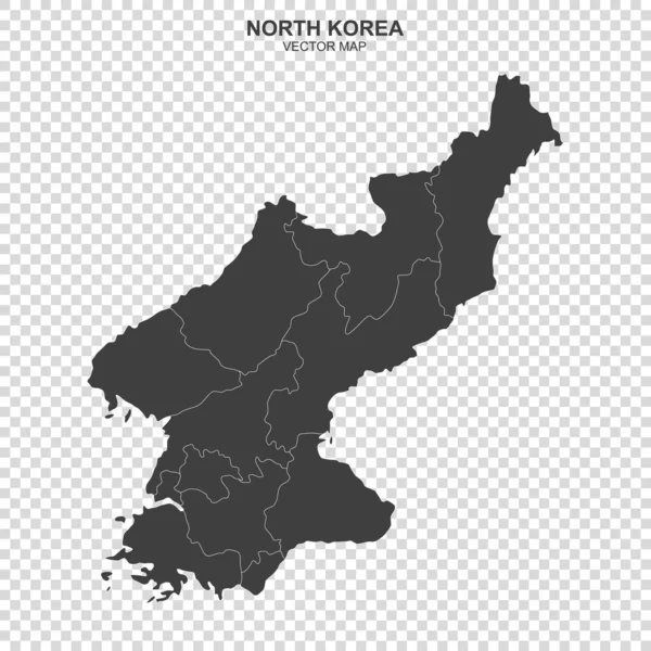 Vectorkaart Van Noord Korea Transparante Achtergrond — Stockvector