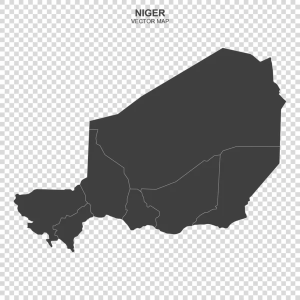 Politische Landkarte Von Niger Isoliert Auf Transparentem Hintergrund — Stockvektor