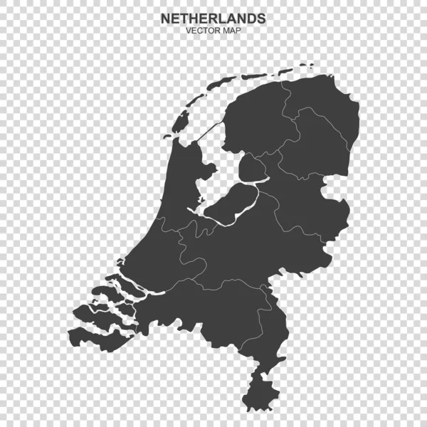 Political Map Netherlands Isolated Transparent Background — Stock Vector