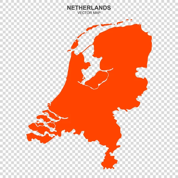 Politische Landkarte Der Niederlande Isoliert Auf Transparentem Hintergrund — Stockvektor