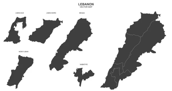 レバノンの政治地図は透明性のある背景に — ストックベクタ