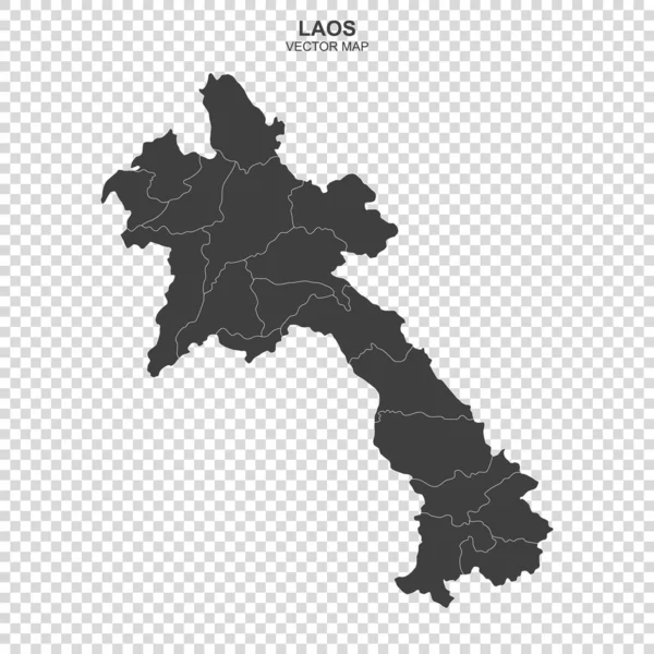 Carte Politique Laos Isolée Sur Fond Transparent — Image vectorielle