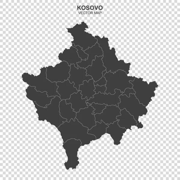 Politisk Karta Över Kosovo Isolerad Mot Öppen Bakgrund — Stock vektor