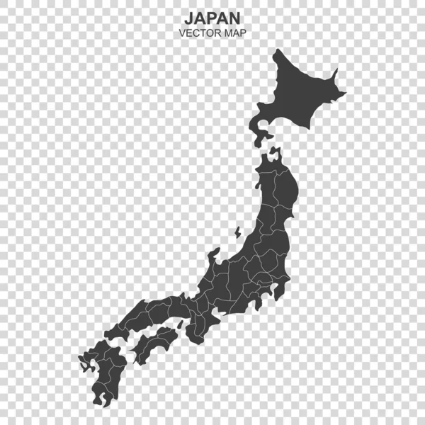 Vector Map Japan Transparent Background — Stock Vector