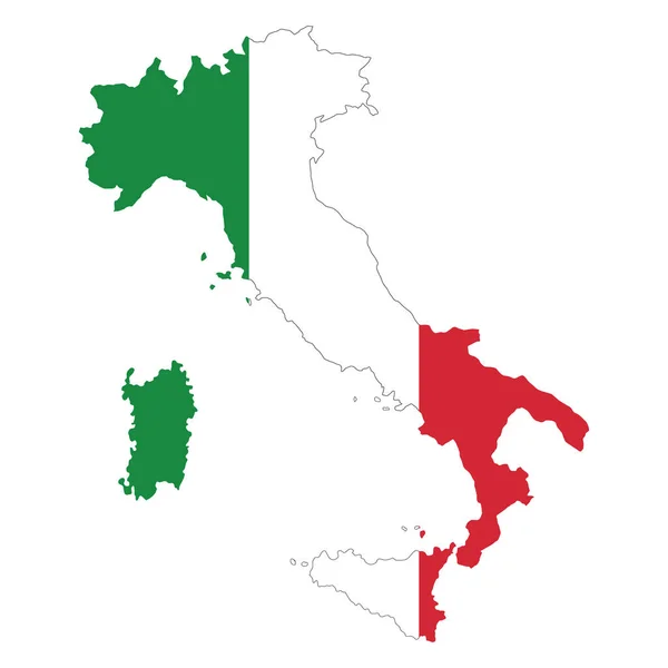 Mappa Vettoriale Dell Italia Con Confini Delle Regioni — Vettoriale Stock