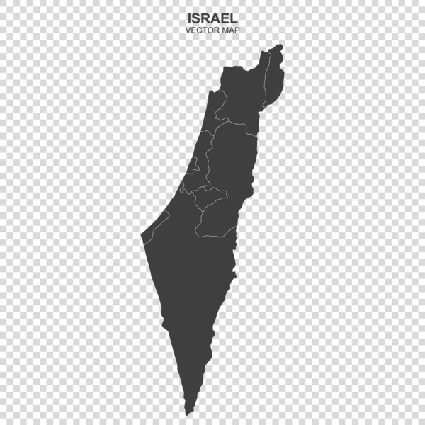 透明性のある背景で孤立したイスラエルの政治地図 — ストックベクタ