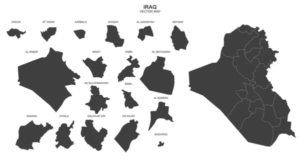 Politische Landkarte Des Irak Auf Transparentem Hintergrund — Stockvektor