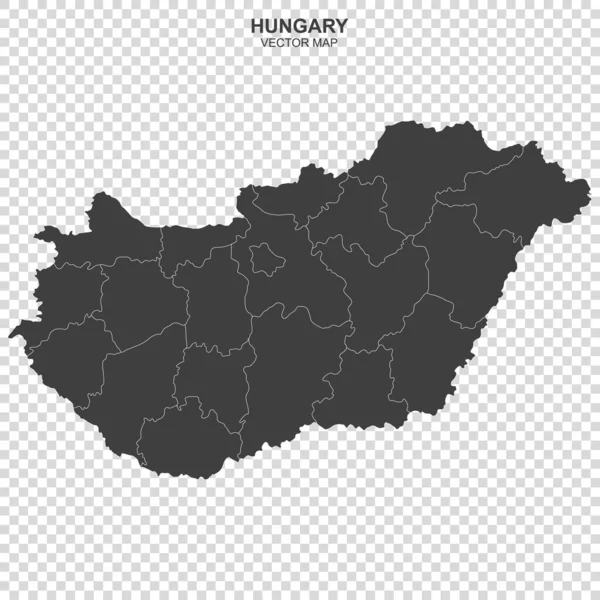 Mappa Vettoriale Dell Ungheria Sfondo Trasparente — Vettoriale Stock