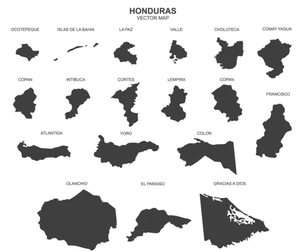 ホンジュラスの政治地図白を背景に — ストックベクタ