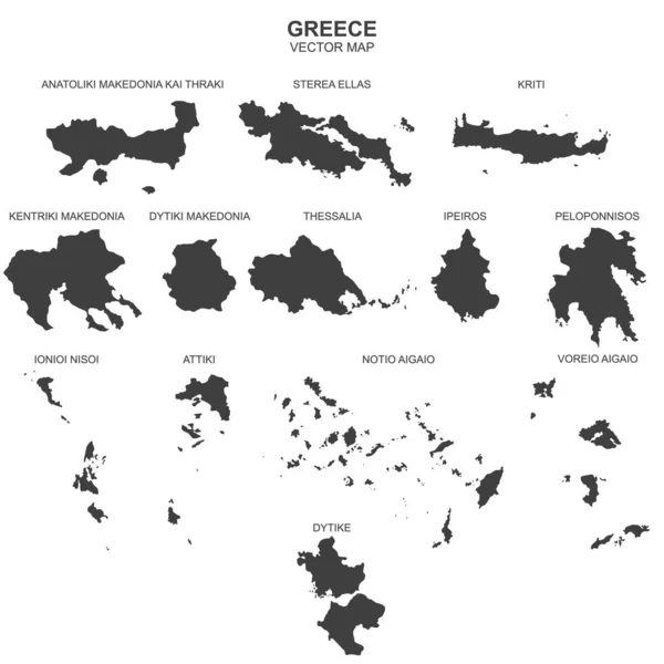 Mappa Vettoriale Della Grecia Sfondo Trasparente — Vettoriale Stock