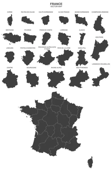 Διανυσματικός Χάρτης Της Γαλλίας Απομονωμένος Διαφανές Φόντο — Διανυσματικό Αρχείο