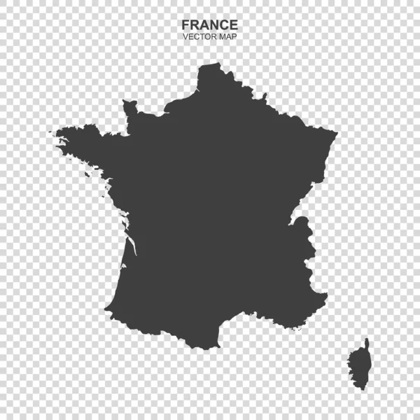 Carte Vectorielle France Isolée Sur Fond Transparent — Image vectorielle